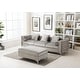 preview thumbnail 19 of 17, Velvet Standard sectional l shaped Sleeper Sofa with Reversible Ottoman - 104"