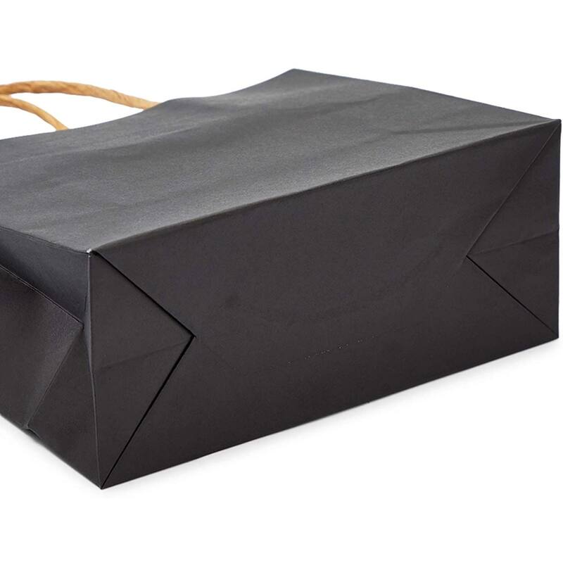 50 Pack Mini Gift Bags with Handles, Black Gift Bag Set (6 x 5 x 2.5 in