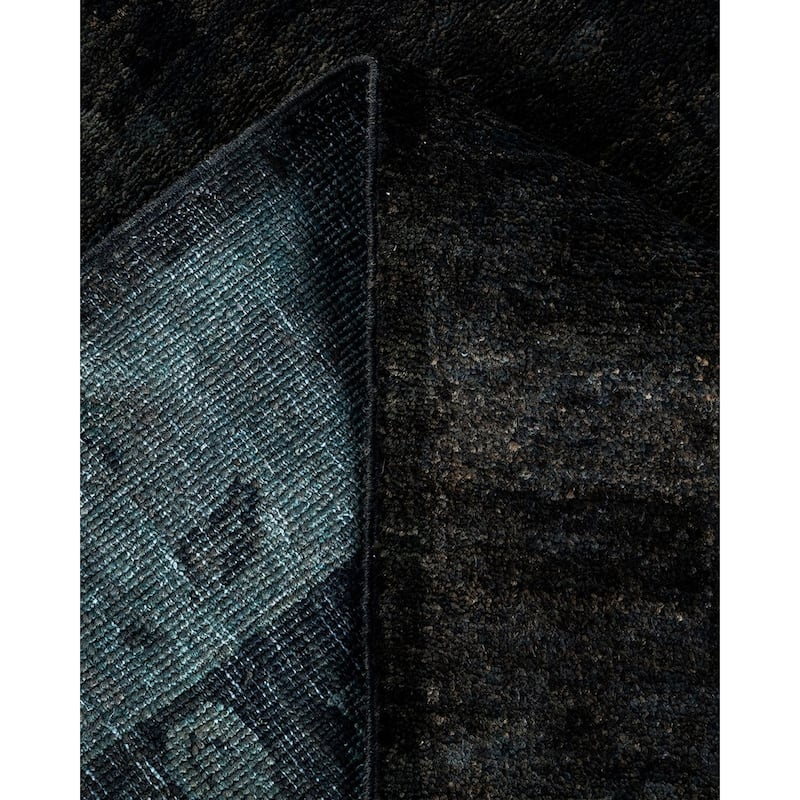 Overton Hand Knotted Wool Vintage Inspired Modern Contemporary Overdyed Brown Runner Rug - 2' 6" x 19' 5"
