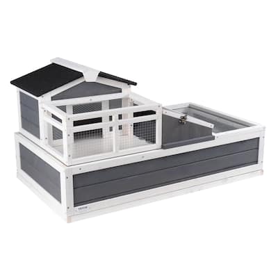 Tortoise House,Tortoise Habitat with Balcony & 2 Stories, Wooden Tortoise Enclosure Indoor & Outdoor