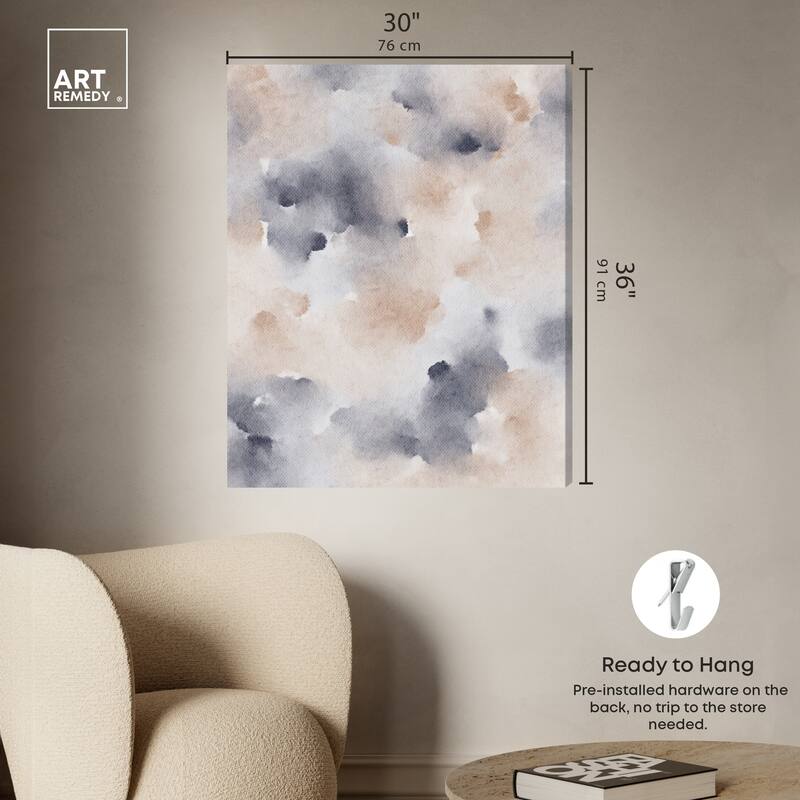 Art Remedy Fluff And Cotton Gallery Wrapped Watercolor Boho Abstracts