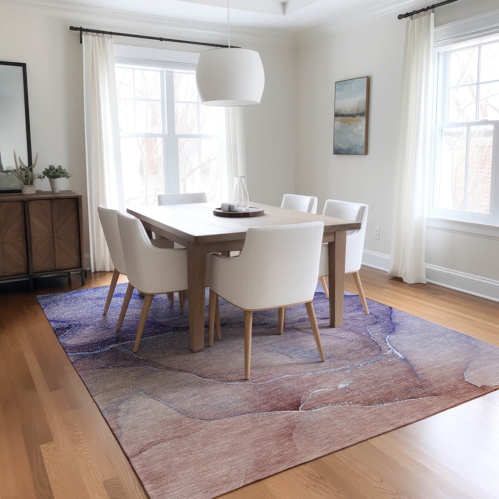 Machine Washable Indoor/ Outdoor Watercolor Chantille Rug