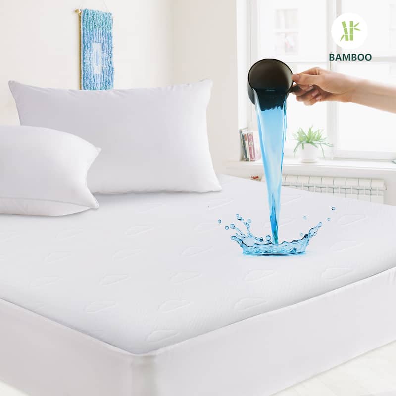 MarCielo Bamboo Viscose Surface Waterproof Knit Mattress Protector - N/A - Queen
