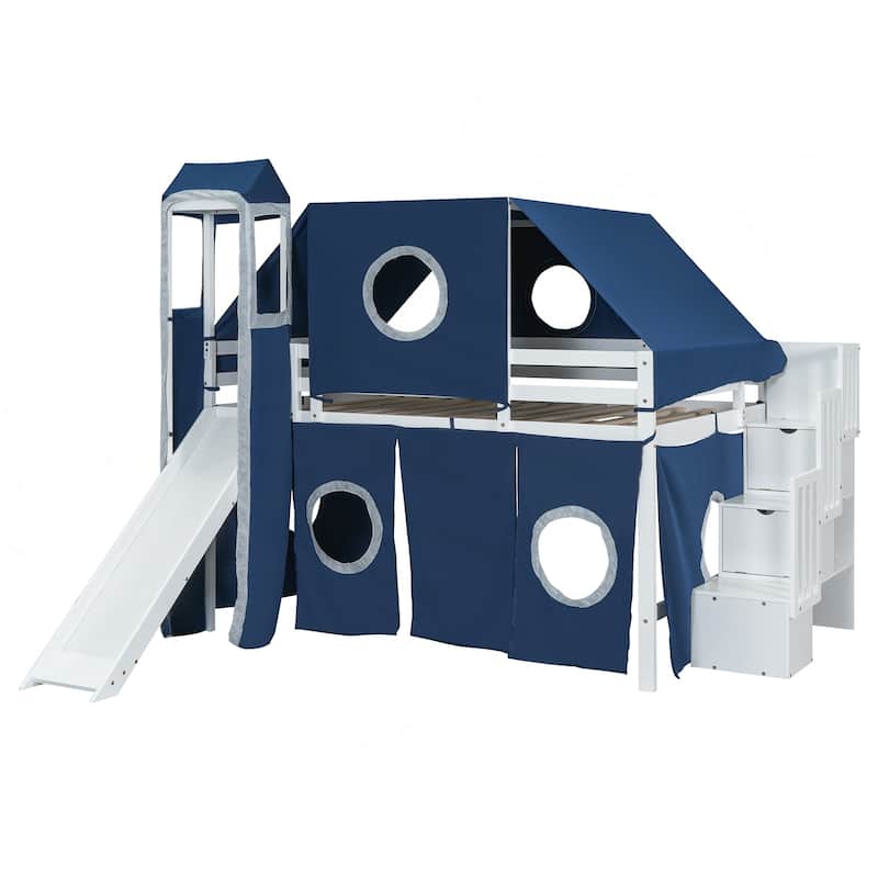 Unique Loft Bed with Tent and Tower for Kids' Fun and Comfort