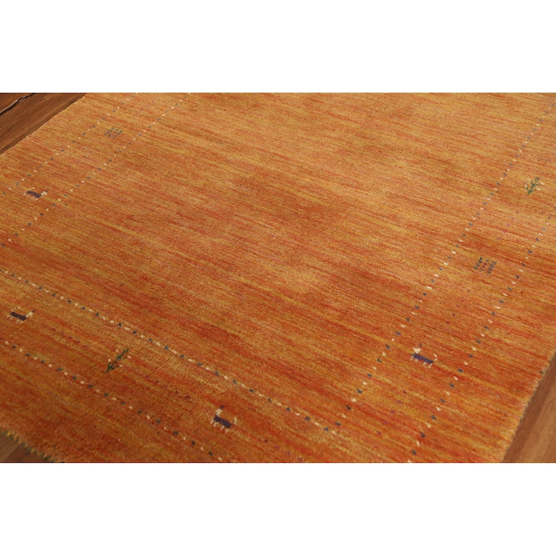 Hand Knotted Oriental 100% Wool Carpet Tribal Tribal Oranges & Rust Gabbeh Area Rug - 7' 8'' X 4' 11''