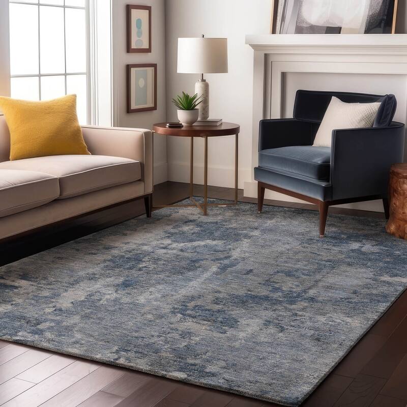 Premium Washable Super Soft Abstract Contemporary Mayfield Rug - Blue - 5' x 7' 6"