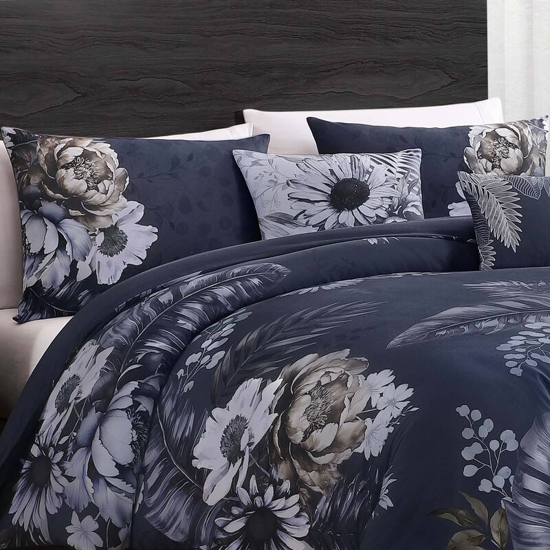 Bebejan Forget Me Not 100% Cotton Sateen 5-Piece Reversible Comforter Set
