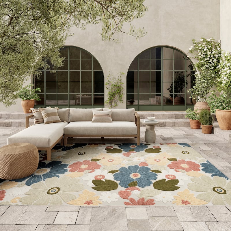 Nourison Aloha Indoor/Outdoor Floral Area Rug - 9' x 12' - Multicolor
