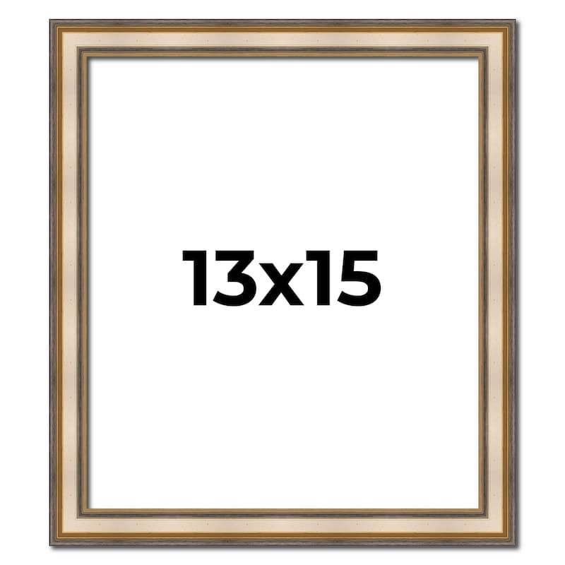 13x15 Frame Gold Solid Wood Shadow Box Width 1.5 Inches | Interior Frame Depth 2 3/8 Inches