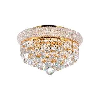 Empire 4 Light 14in Gold Flush Mount with Crystals