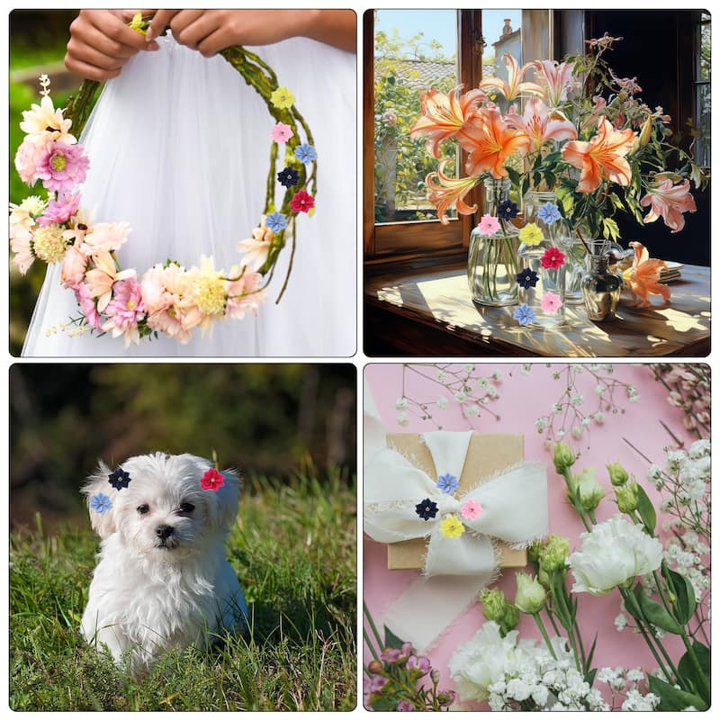 150Pcs Small Ribbon Flowers Satin Ribbon Flowers Mini Fabric Flower - 3cm