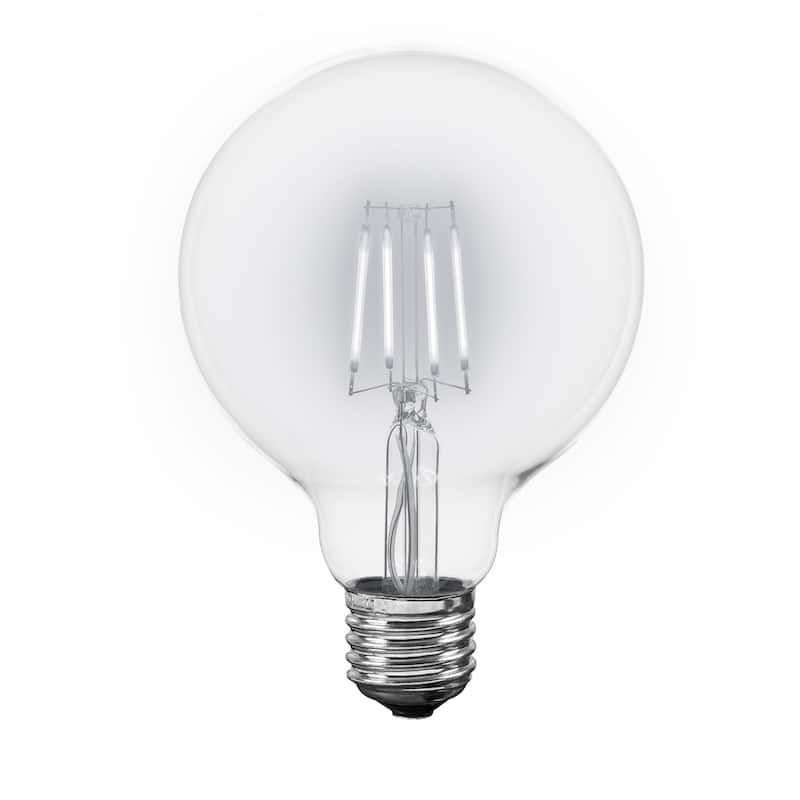 4 Pack LED G95 Glass Filament Outdoor Globe Replacement Bulbs - White