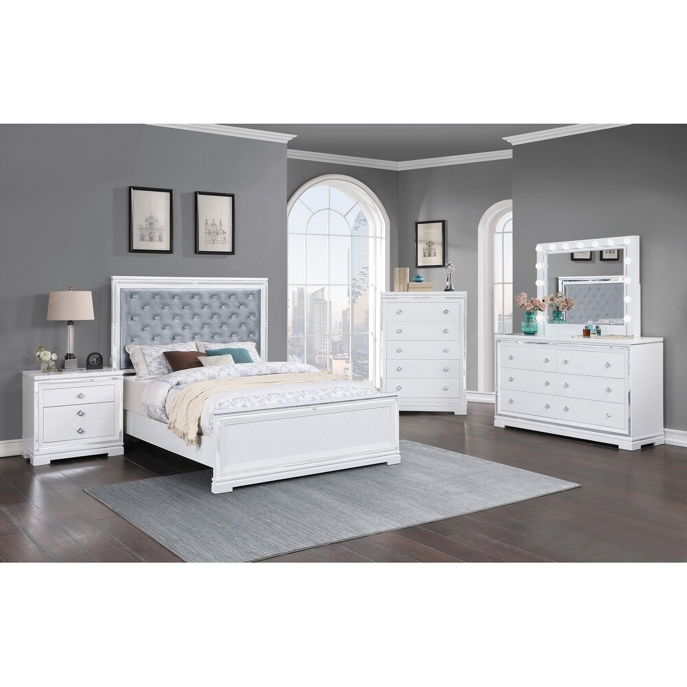 Acme Furniture Louis Philippe III White 4-piece Bedroom Set - On Sale - Bed  Bath & Beyond - 12331254