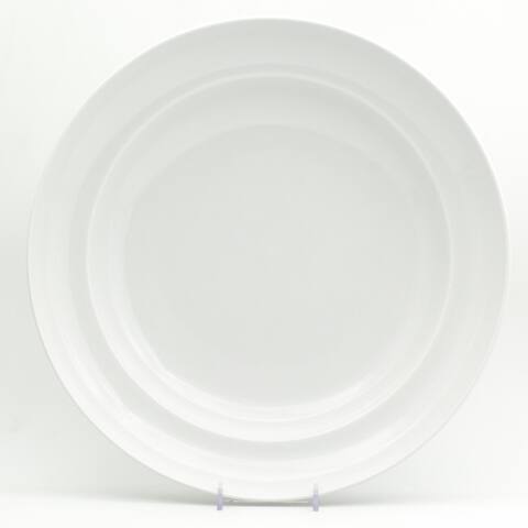 Euro Ceramica White Essential 108 oz. Large Serving Bowl, 13"