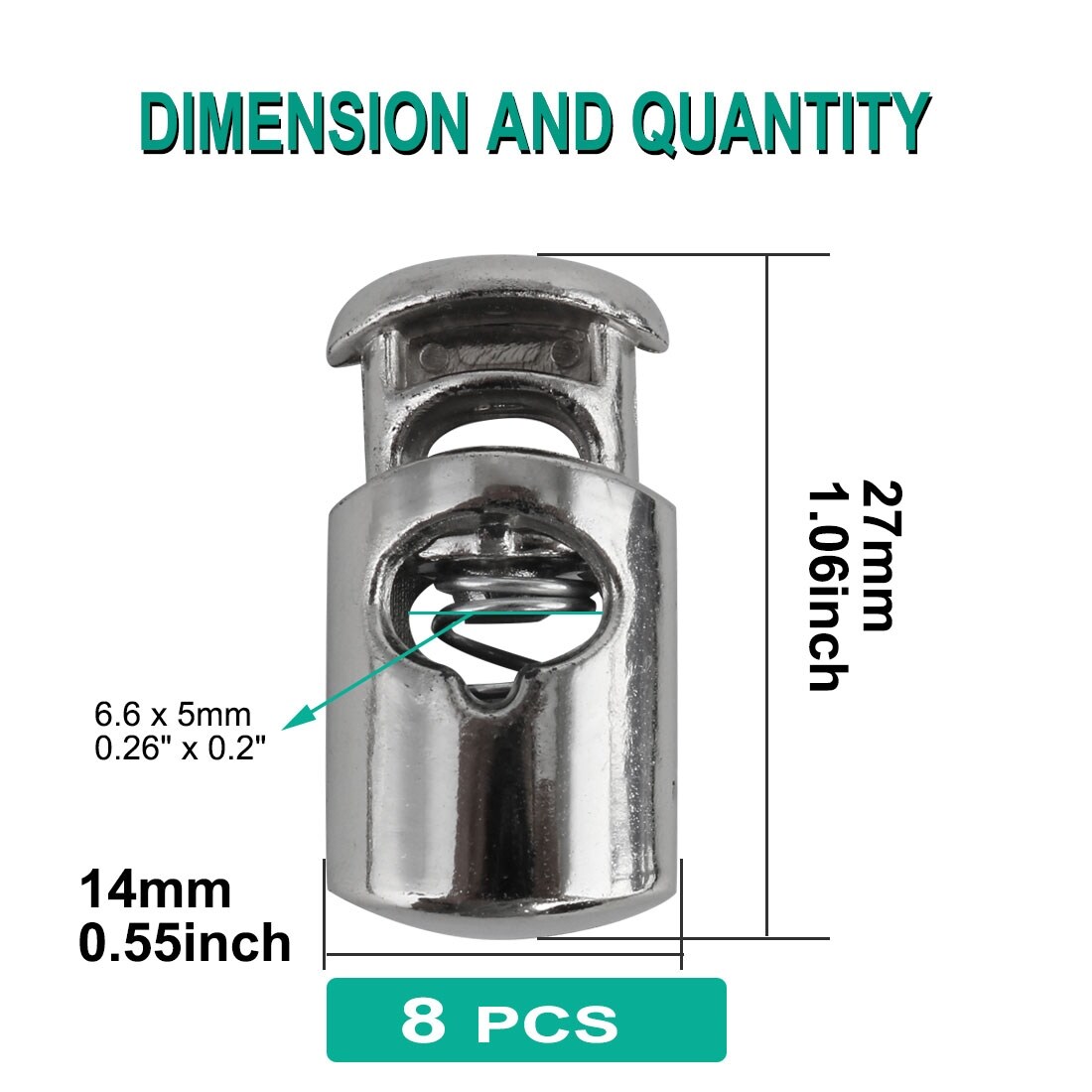 50PCS,Green Multi-Colour Plastic Cord Lock End Spring Stop Toggle Stoppers Heavy Duty Cord Lock Ideal for Lanyard,Luggage,Clothing,Backpack and Various Kinds of Outdoor and Gym Products