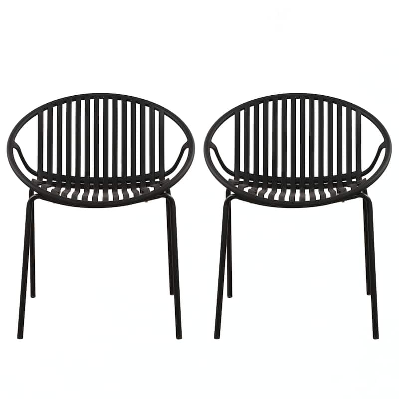 Patio Dining Chairs Stackable Chairs(Set of 2)