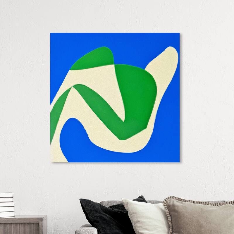 Wynwood Studio Canvas Abstract Shaped in Grass II Blue and Modern & Contemporary Wall Art Canvas Print - 40 x 40