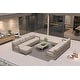 preview thumbnail 22 of 30, PURPLE LEAF Caesar L-Shaped Khaki Outdoor Couch with 9.6" Thick for Yard Porch Deck Patio Conversation Sets 8 Seats+2 Ottomans+1 Table - L-shaped