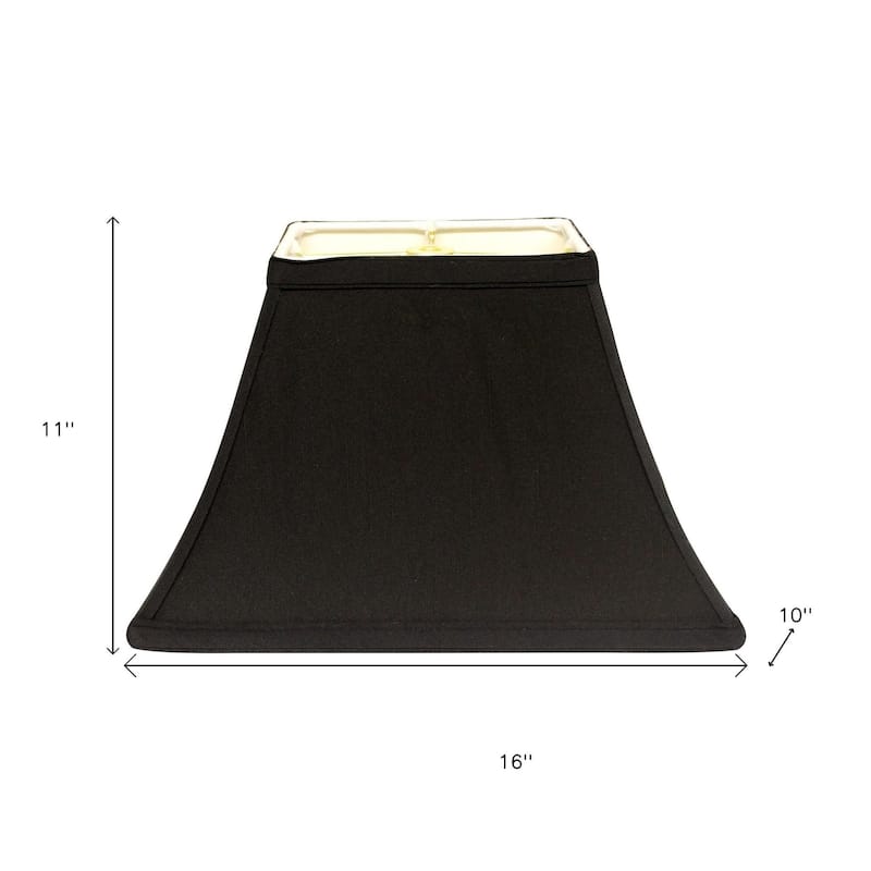 HomeRoots Black Shantung Silk Bell Lamp Shade - 16''x16''x9''