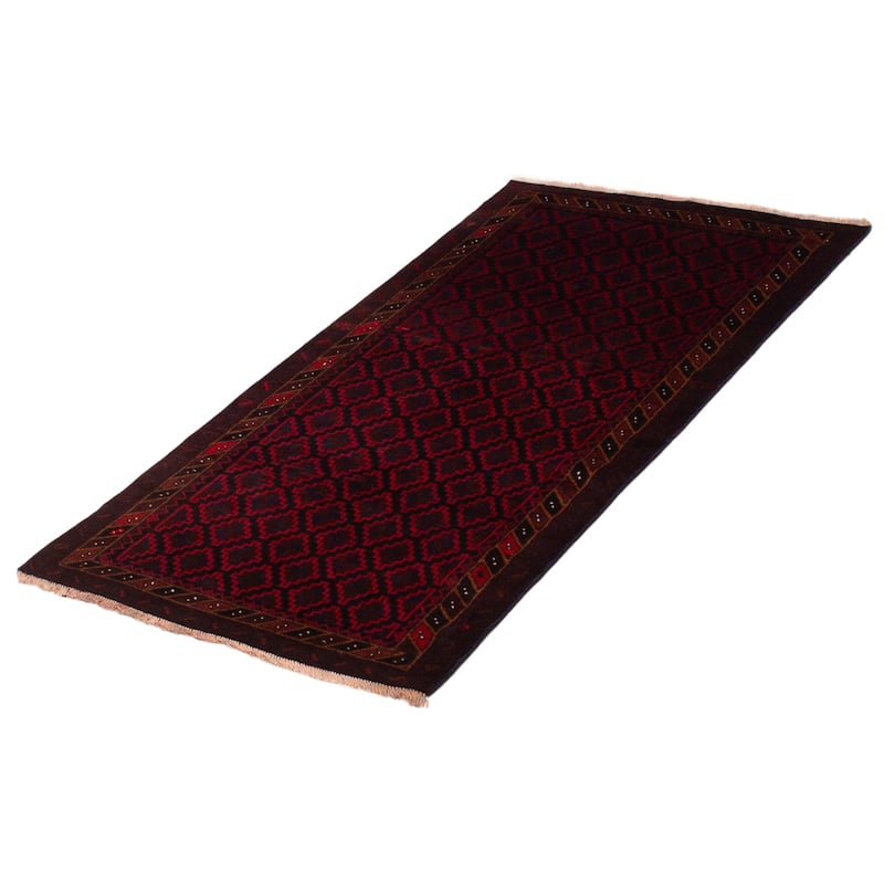 ECARPETGALLERY Hand-knotted Teimani Black, Red Wool Rug - 3'1 x 5'7