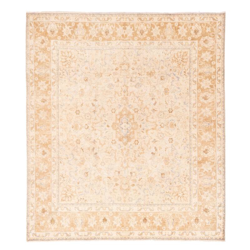 ECARPETGALLERY Hand-knotted Antalya Vintage Beige Wool Rug - 7'10 x 8'9