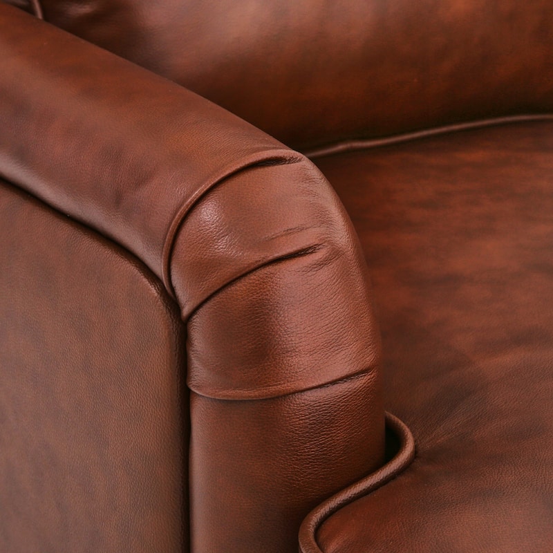 LUE BONA Modern Swivel Accent Chair Leather Armchair for Living Room - 30" W x 32" D x 36" H