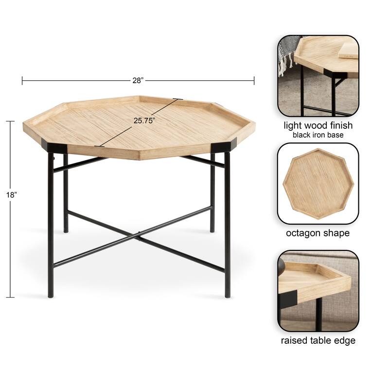 Kate and Laurel Occonor Octagon Wood Coffee Table