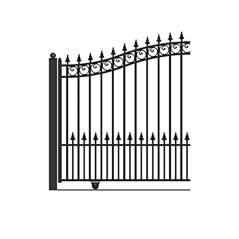 ALEKO Yard Steel Single Sliding 16 ft Driveway Gate Prague Style with Gate Opener