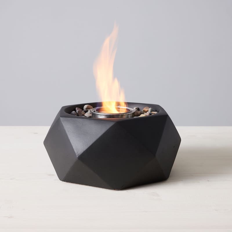 Geo Table Top Fire Bowl - Black