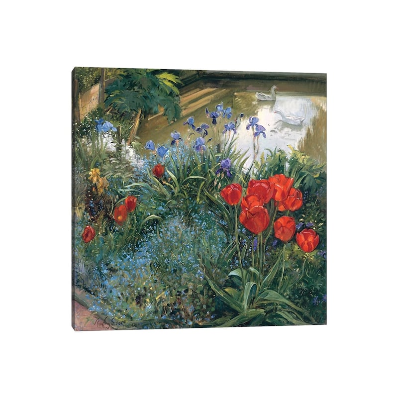 iCanvas "Red Tulips And Geese" by Timothy Easton Canvas Print