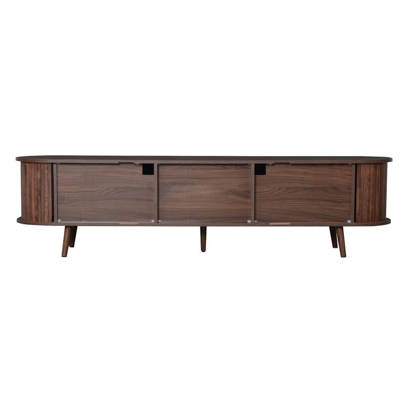 Mid-Century Modern TV Stand, Media Console, for TVs up to 80" with 2 Drawers and Storage, for Living Room & Bedroom