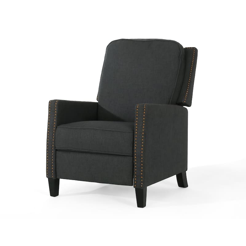 Fabric Upholstered Recliner Chair, Mid-Century Modern Recliner Adjustable Single Sofa Chair with Thicker Seat Cushion