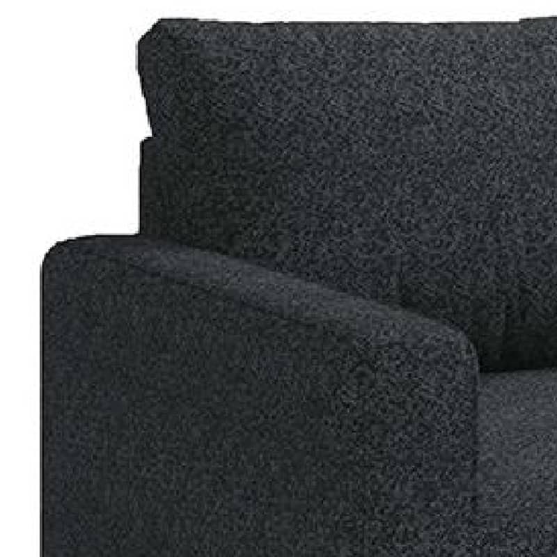 Remy Accent Sofa Chair, Black Boucle Seat with Metallic Undertone, Gold Legs