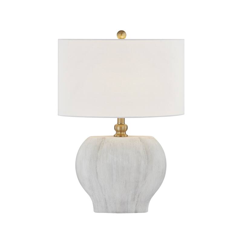 Ramsey 25" Table Lamp with Linen Shade, Off-white/Gray (Set of 2)