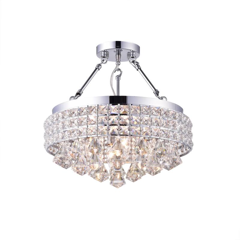 Leonce 4 - Light Chandelier Style Drum Semi Flush Mount