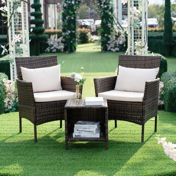 Piece Patio Conversation Bistro Set Outdoor Chat Furniture
