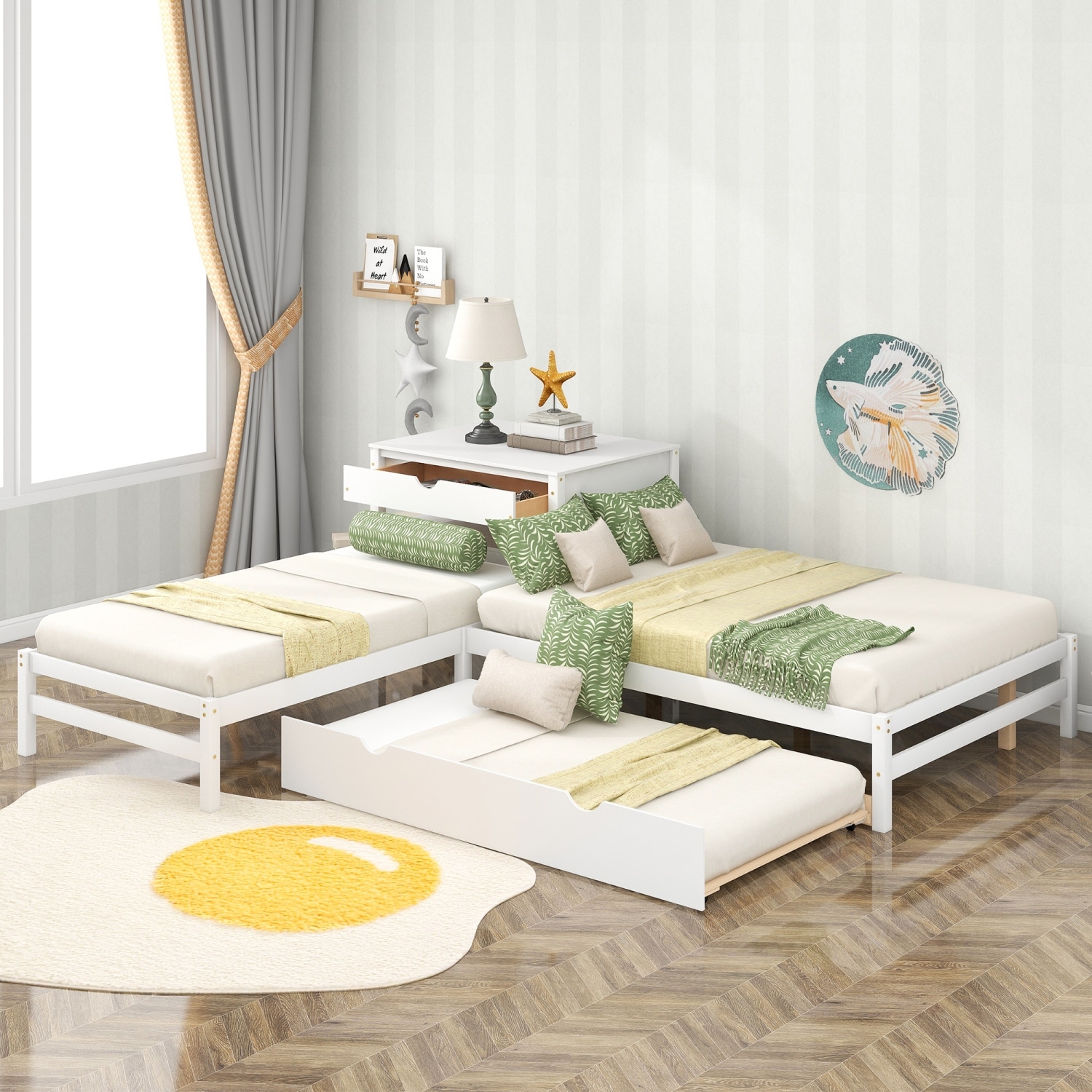 L shaped sales beds with trundle