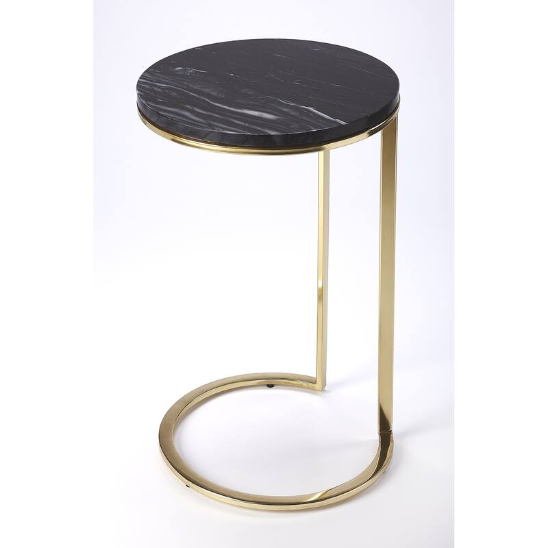 Handmade Butler Martel Marble and Metal Side Table (India) - Marble