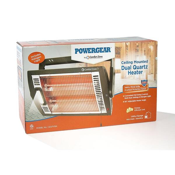 Shop Comfort Zone Czqtv5m Ceiling And Patio Mount Quartz Heater 1500 Watts Overstock 12797942
