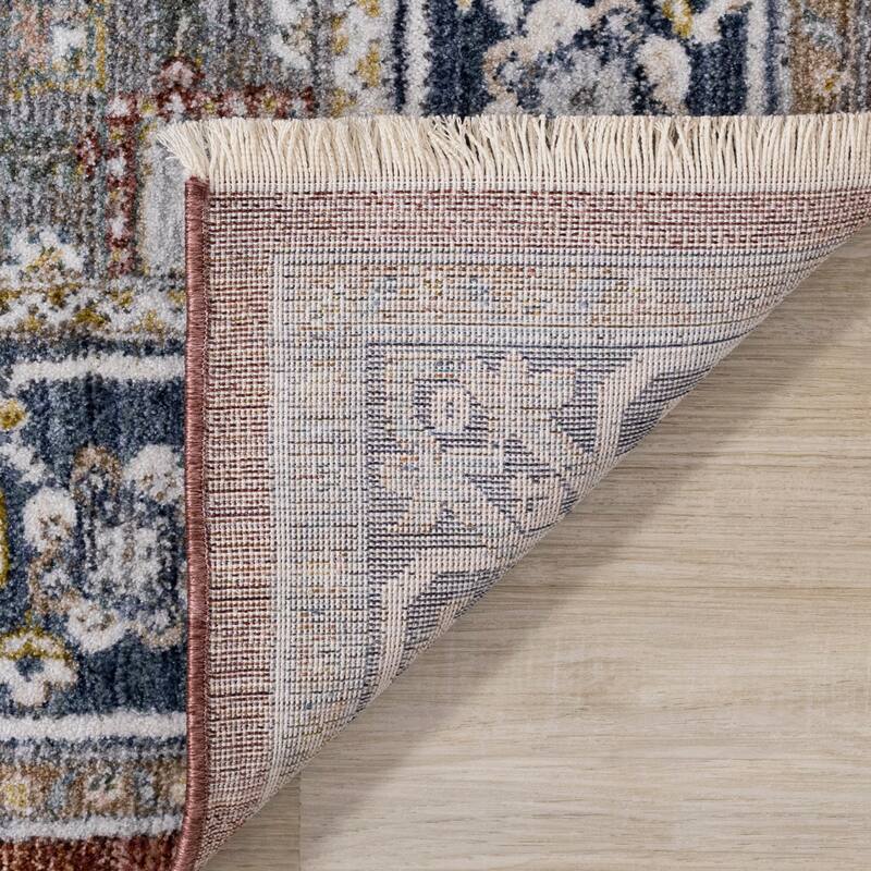 Alpine Rug Co. Red Cream Gold Classic Medallion Area Rug