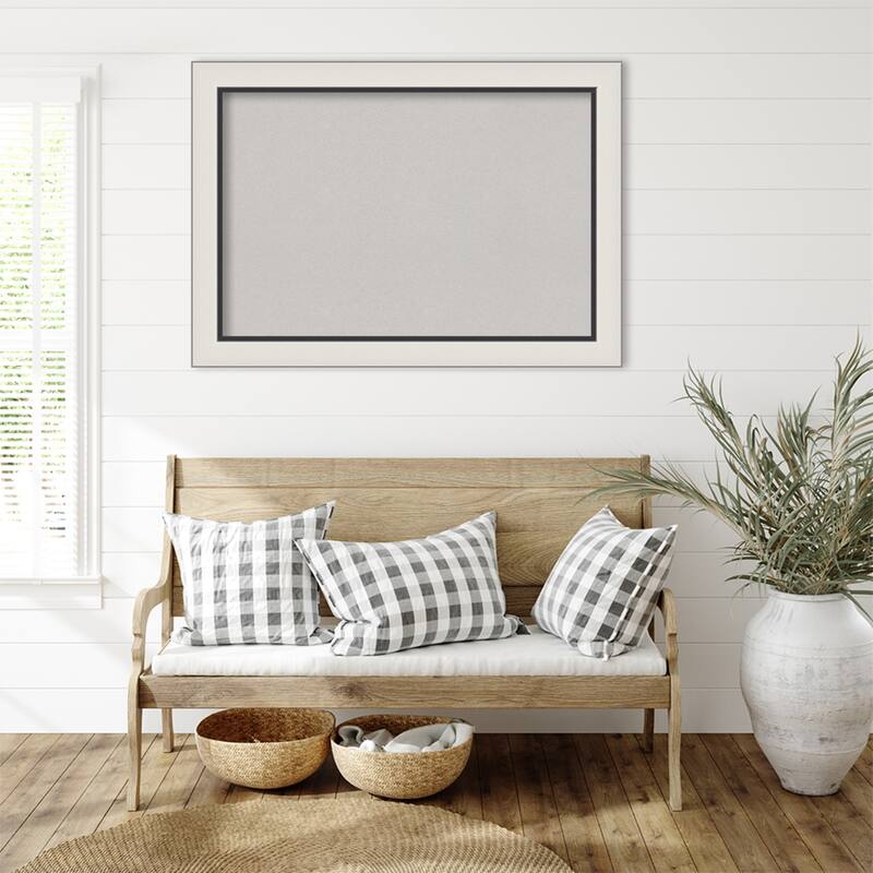 Ellie Silver Black Framed Cork Board - Bulletin Board, Organization Board, Pin Board