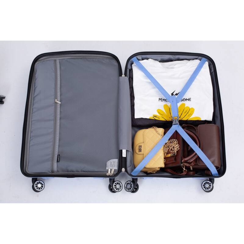 Hardshell 3 Piece PP Luggage Sets, Lightweight Durable Luggage Set with TSA Lock