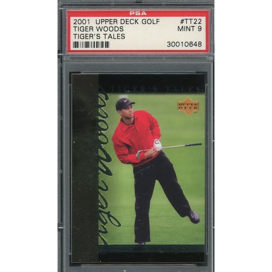 Tiger Woods 2001 Upper Deck Tiger's Tales Golf Card #TT22 Graded PSA 9 MINT - 8'6" x 11'6"
