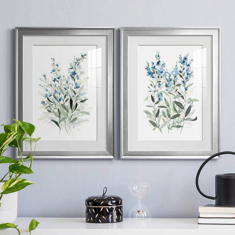 Delicate Blue Botanical I Premium Framed Print - Ready to Hang