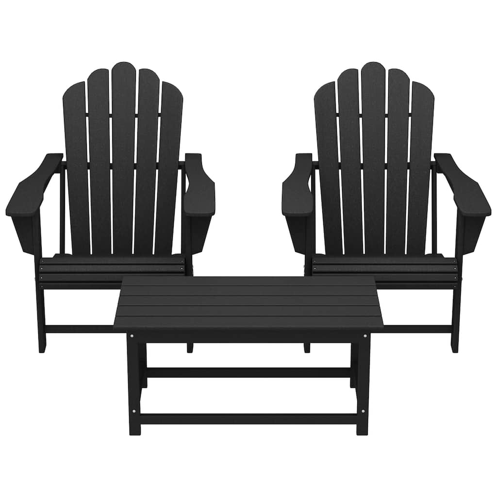 Aderson Outdoor Poly Adirondack Chair Set with Coffee Table