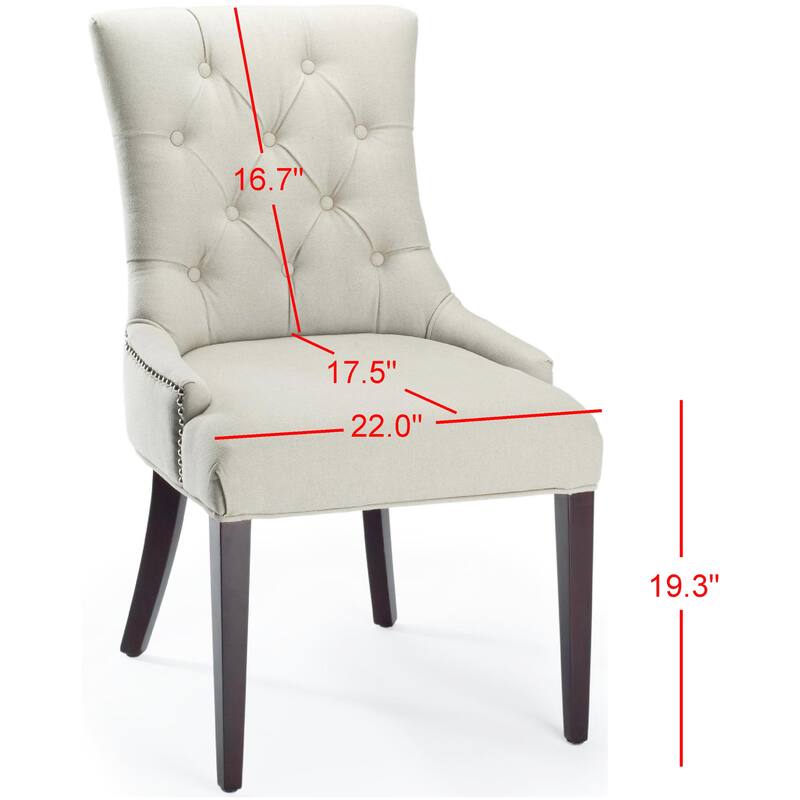 SAFAVIEH Adrianna Putty Grey Dining Chair - 22" W x 24" D x 36" H - 22"W x 24"D x 36"H
