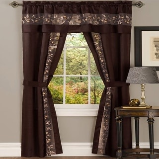 Fairfield Complete 5-Piece Panel, Valance & Tieback Set