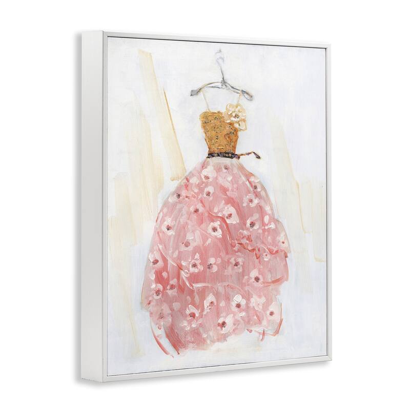 Stupell Elegant & Sophisticated Pink Gown Framed Giclee Art Design By Sally Swatland