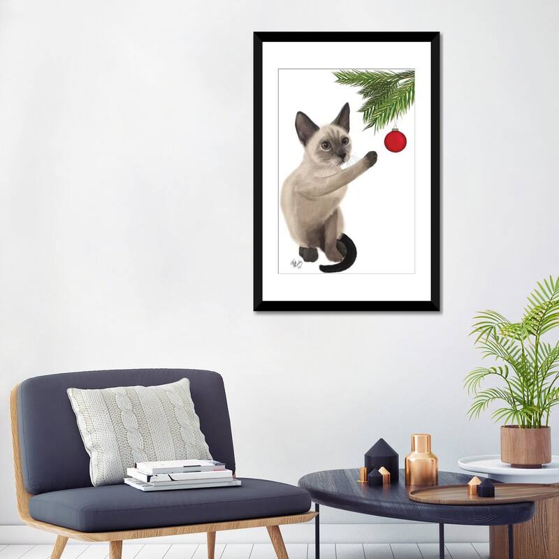 iCanvas "Siamese Cat and Bauble" by Fab Funky
