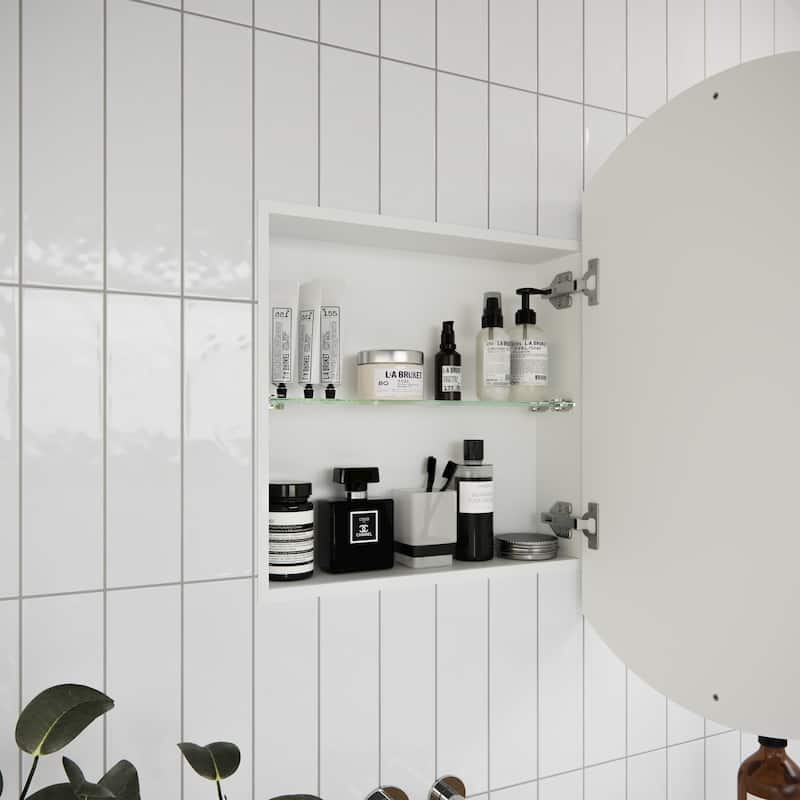 One Door Steel Frame Round Shape Medicine Cabinet